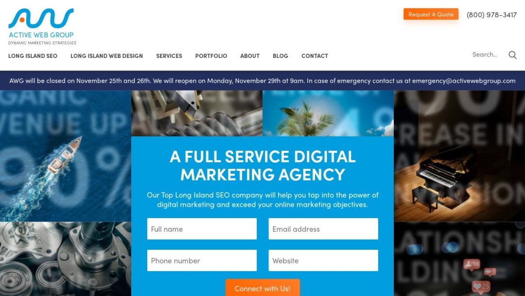 Screenshot of Active Web Group's Website