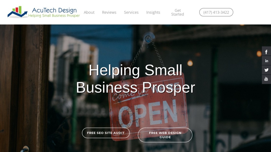 Screenshot of AcuTech Design's Website