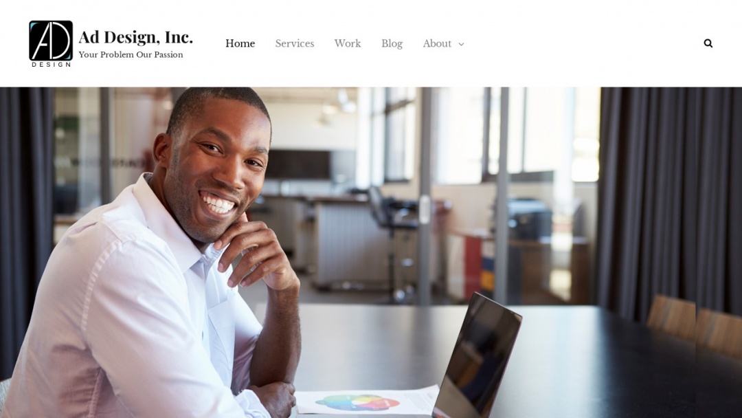 Screenshot of Ad Design, Inc's Website