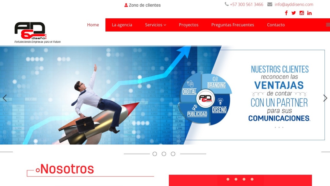 Screenshot of A&D Diseño SAS's Website