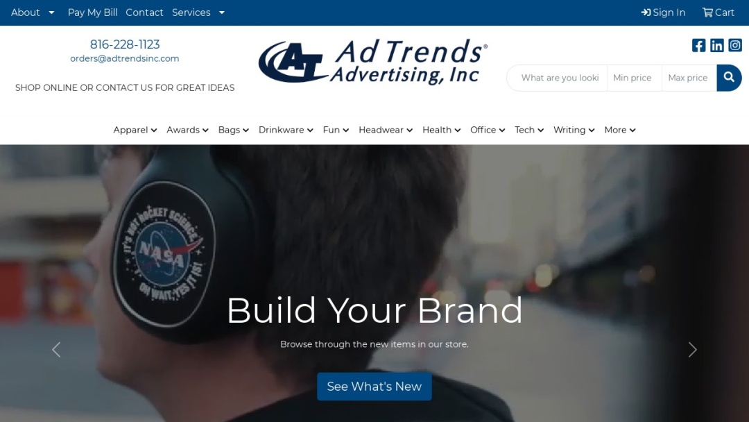 Screenshot of Ad Trends Advertising's Website