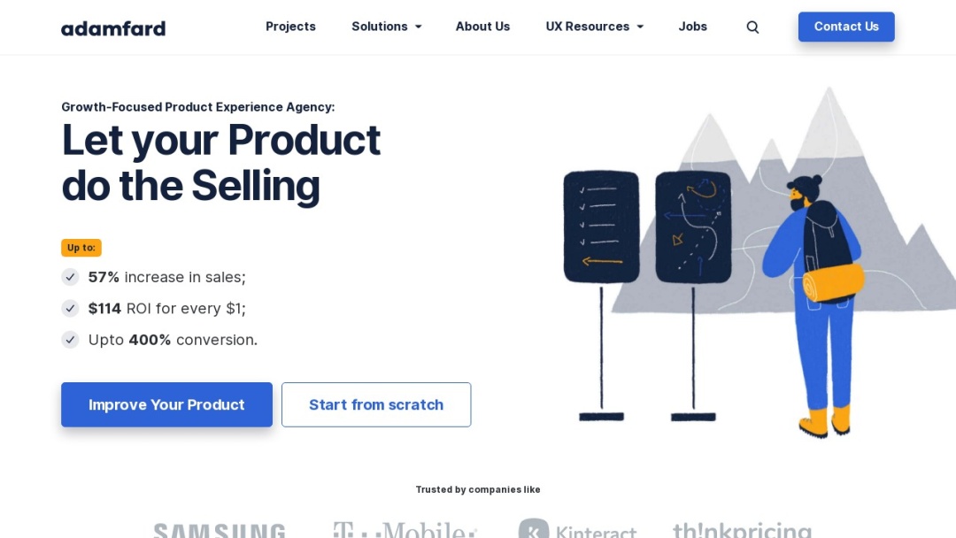 Screenshot of Adam Fard UX Studio's Website