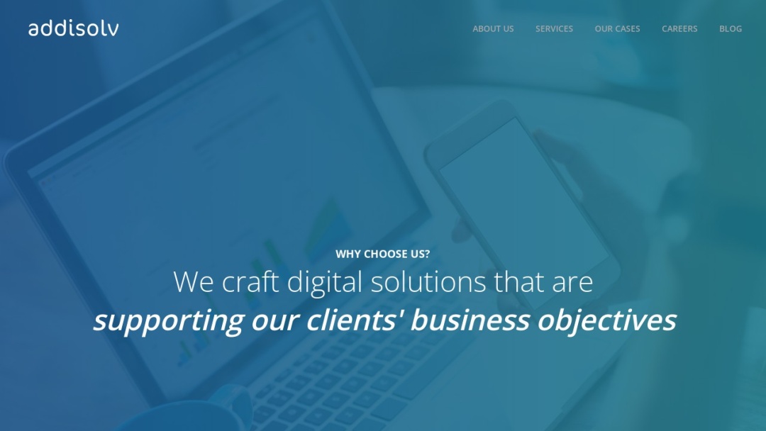 Screenshot of Addisolv's Website