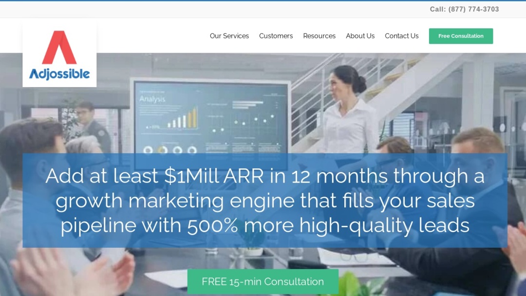 Screenshot of Adjossible's Website