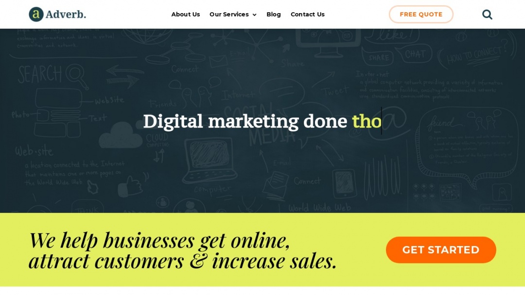 Screenshot of Adverb's Website