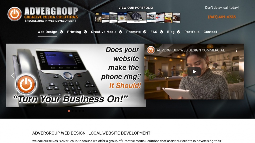 Screenshot of AdverGroup Web Design's Website