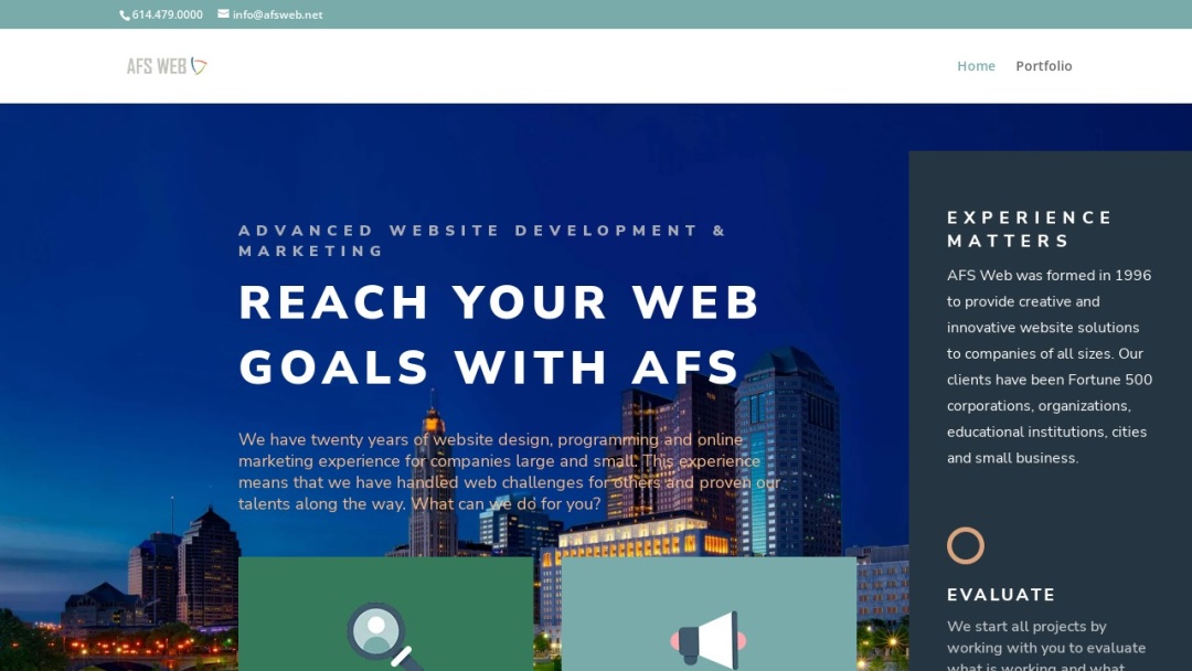 Screenshot of AFS Web's Website