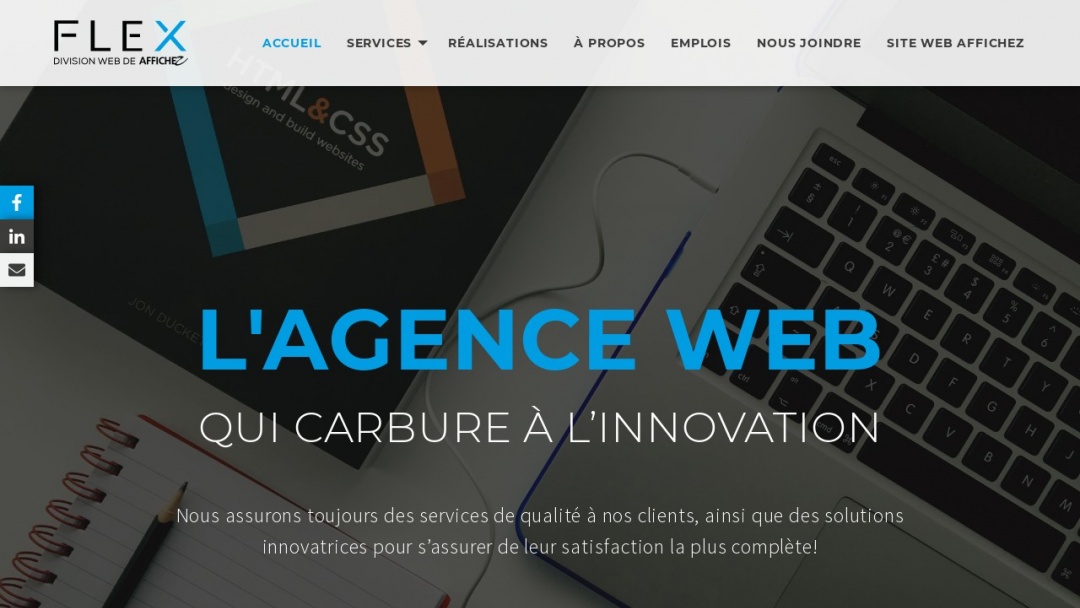 Screenshot of Agence Flex's Website