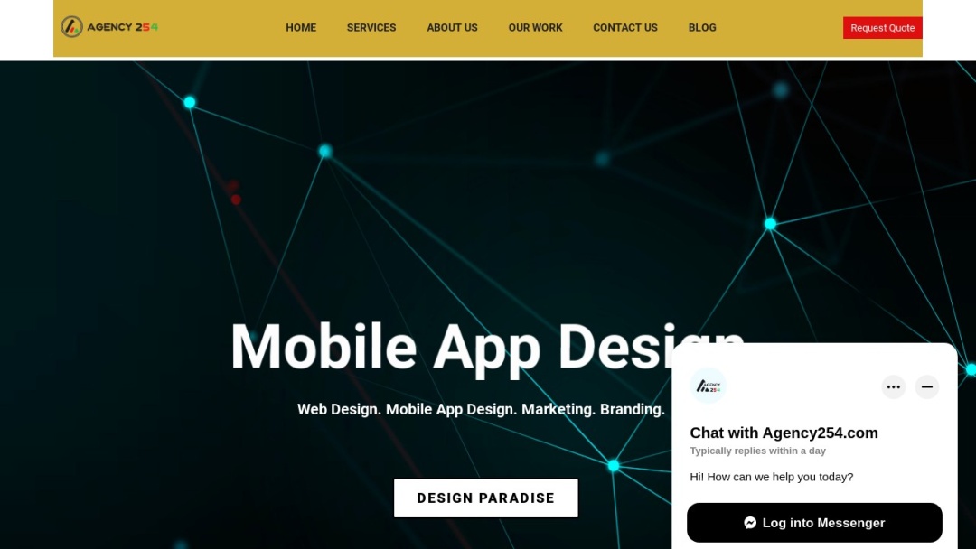 Screenshot of Agency 254's Website