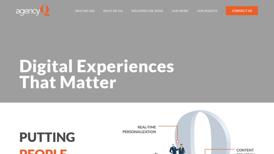 Screenshot of agencyQ's Website