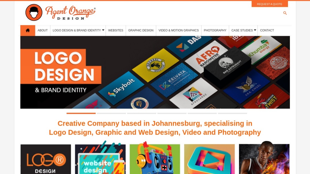 Screenshot of Agent Orange Design's Website