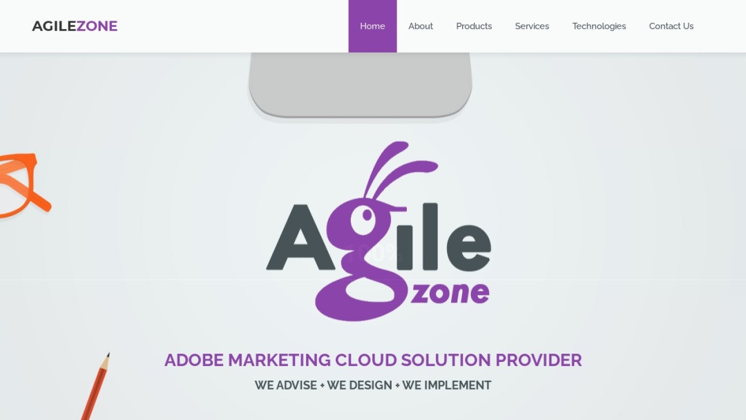 Screenshot of Agile Zone's Website