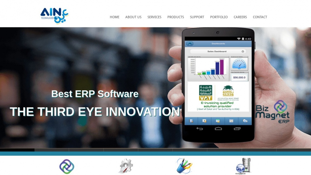 Screenshot of AIN Technologies's Website