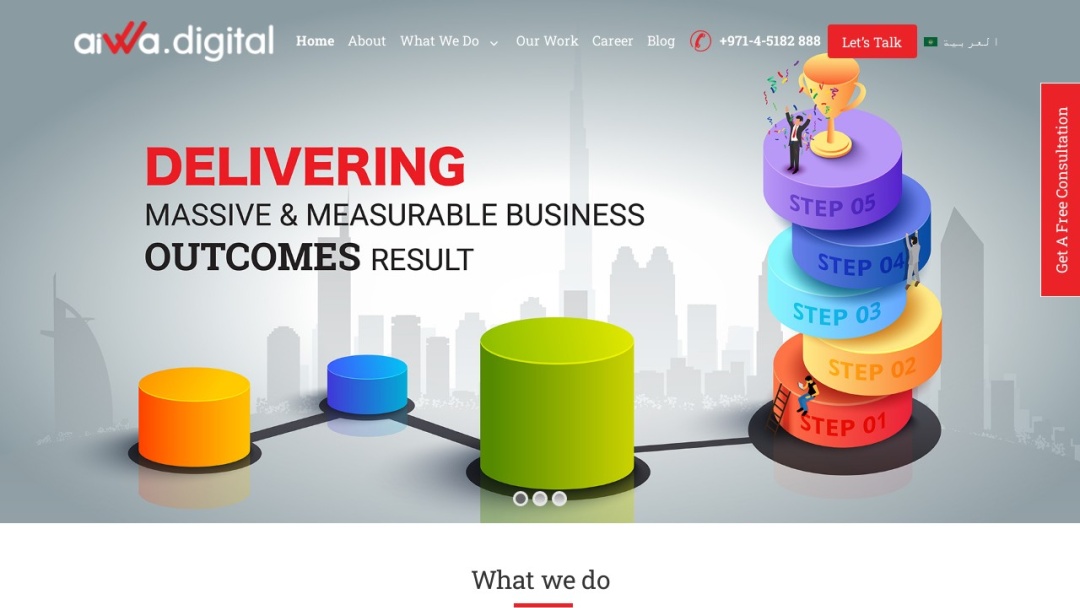 Screenshot of Aiwa Digital's Website