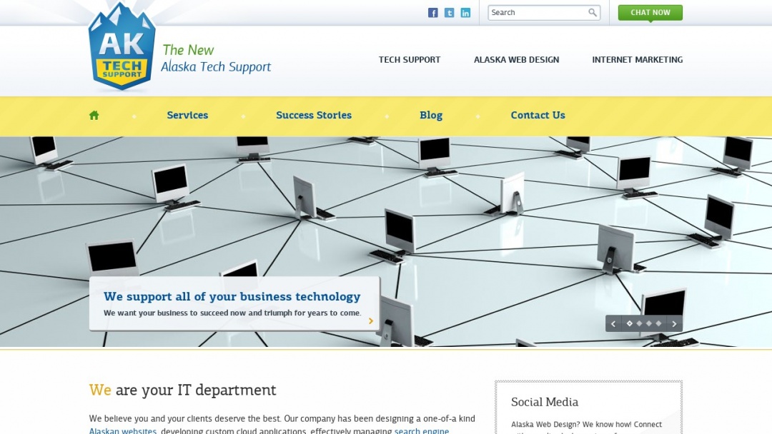 Screenshot of Alaska Tech Support's Website