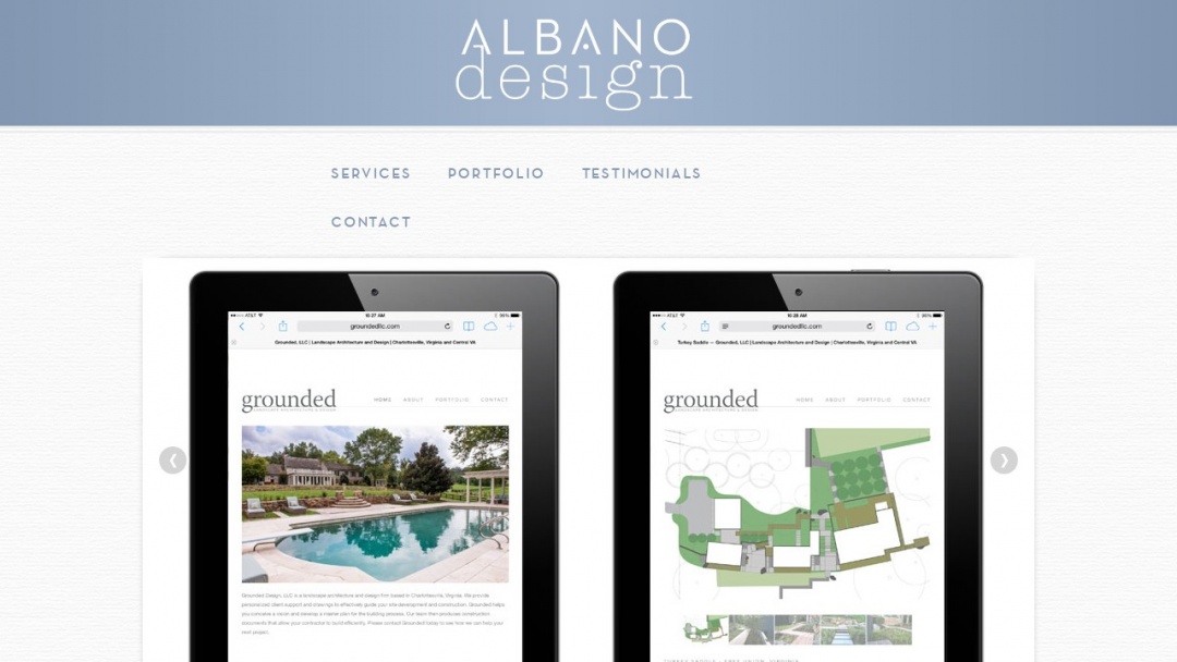 Screenshot of Albano Design's Website