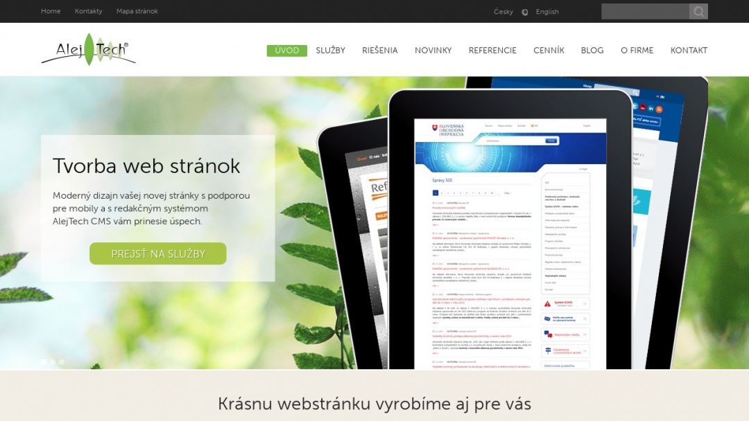 Screenshot of AlejTech, spol. s r.o.'s Website