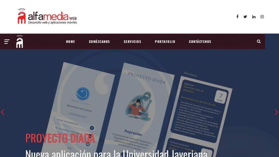 Screenshot of AlfamediaWEB's Website