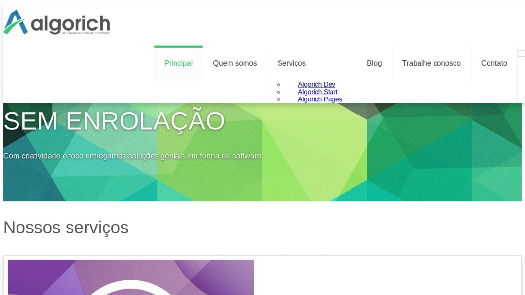 Screenshot of Algorich's Website