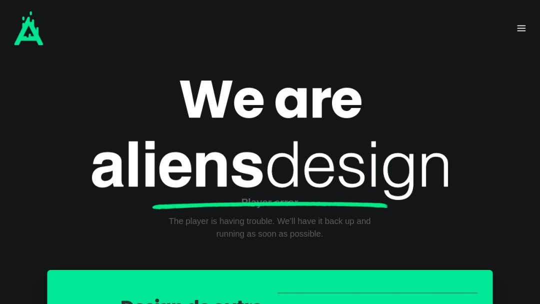 Screenshot of Aliens Design's Website