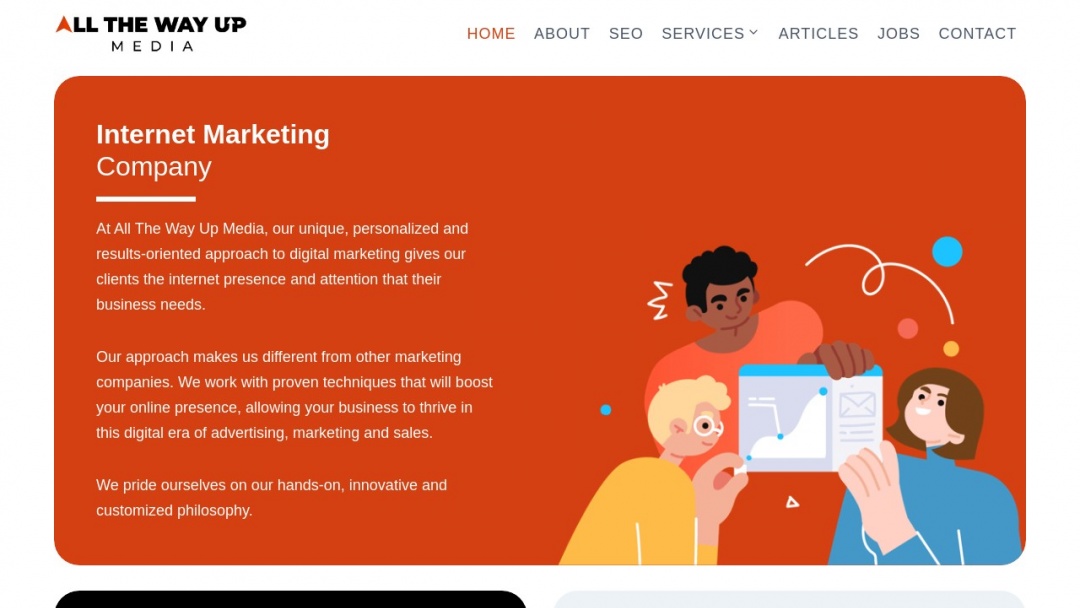 Screenshot of All The Way Up Media's Website