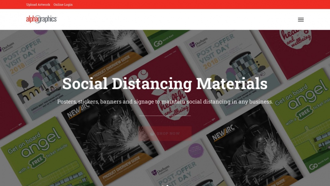 Screenshot of AlphaGraphics Nottingham's Website