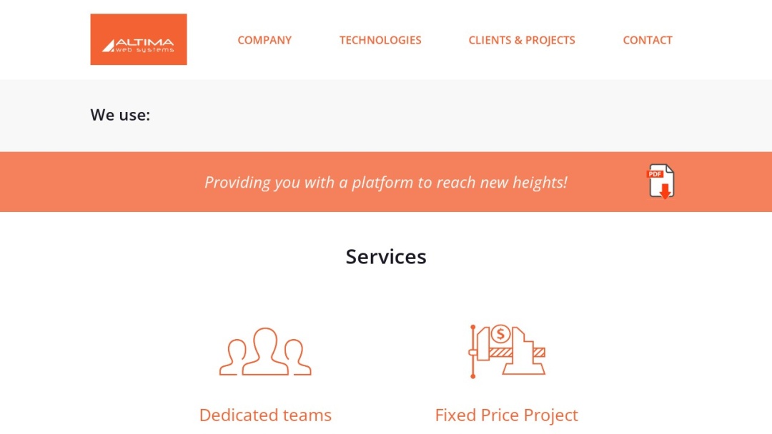 Screenshot of Altima Web Systems's Website