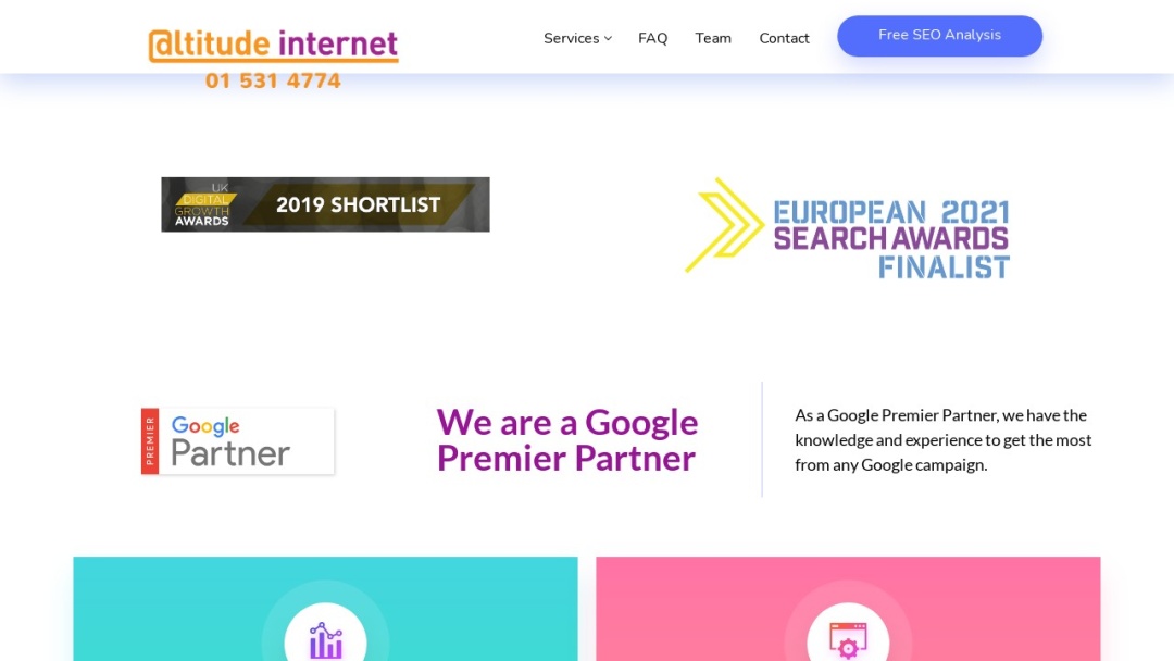 Screenshot of Altitude Internet's Website