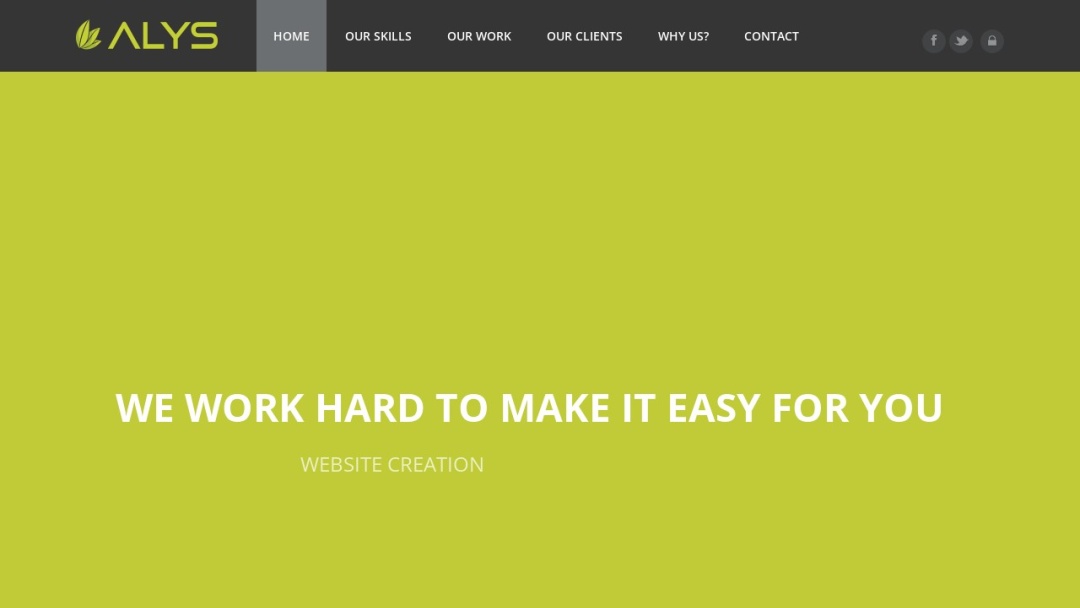 Screenshot of ALYS's Website