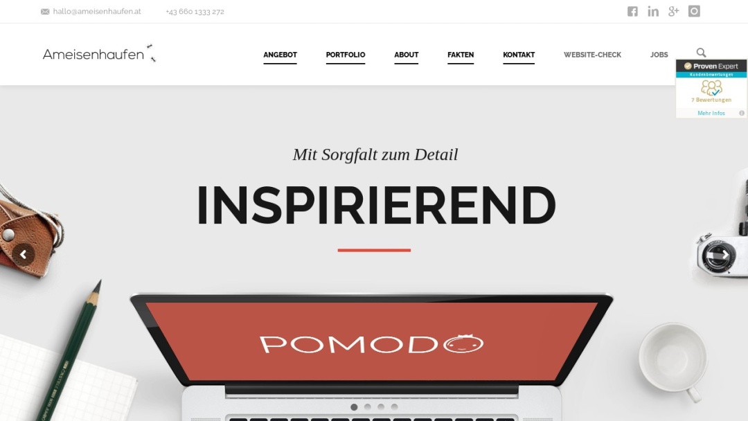 Screenshot of Ameisenhaufen GmbH's Website