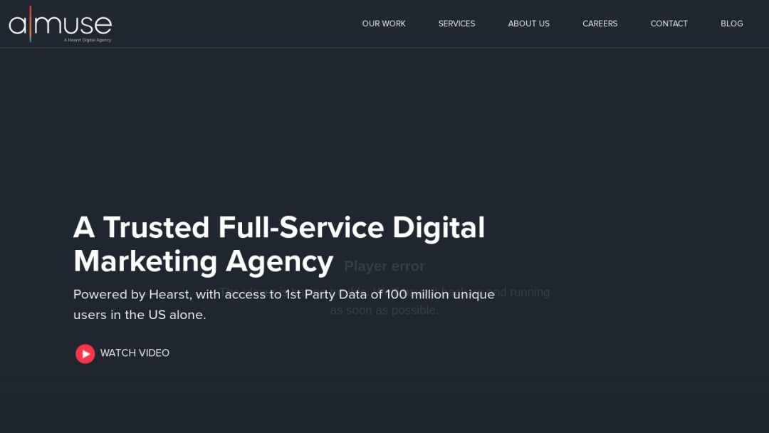 Screenshot of Amuse Digital's Website