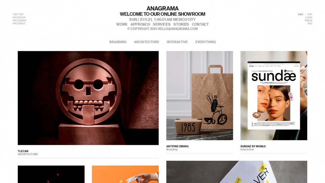 Screenshot of Anagrama's Website