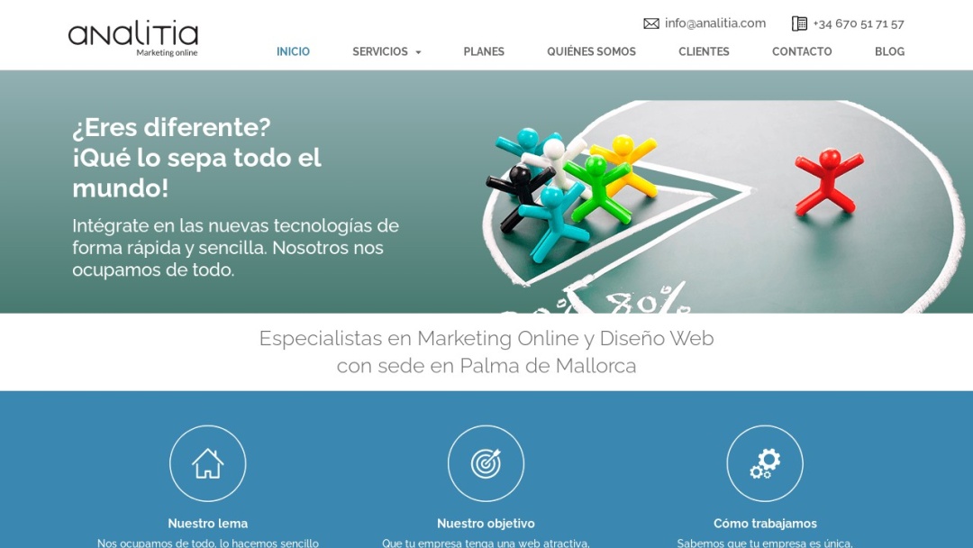 Screenshot of Analitia Marketing Online's Website
