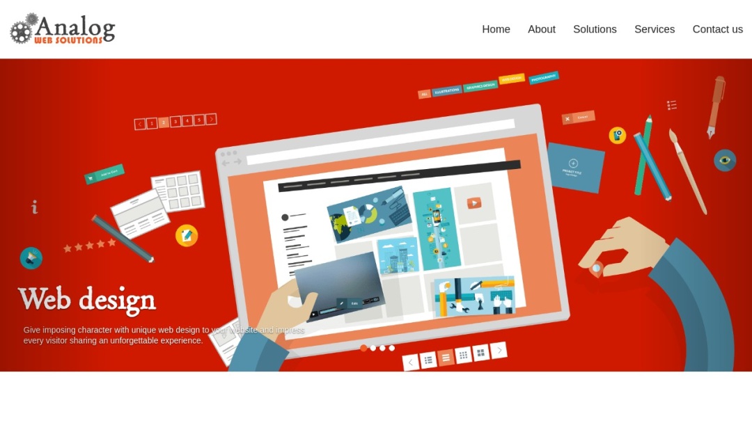 Screenshot of Analog Web Solutions's Website