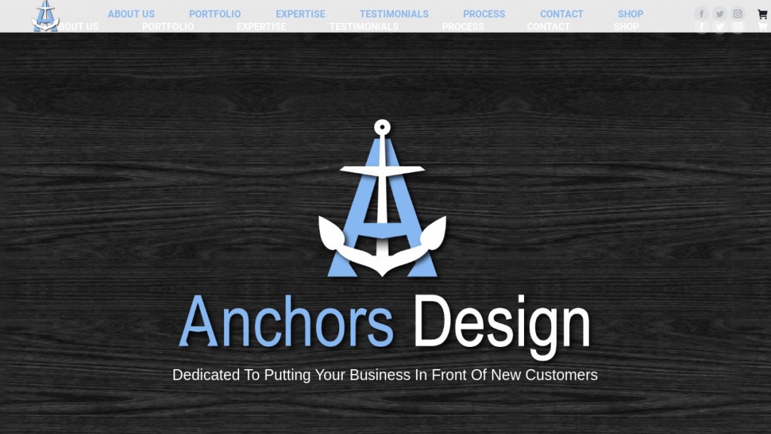 Screenshot of Anchors Design's Website