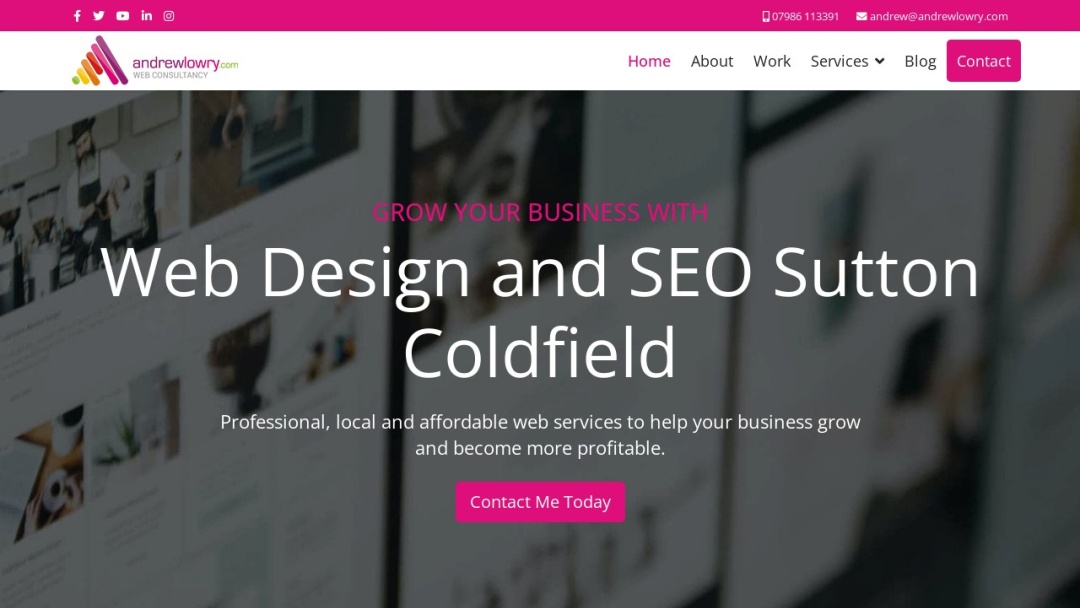 Screenshot of Andrew Lowry Web Design and SEO's Website