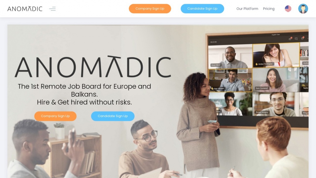 Screenshot of Anomadic DOO's Website