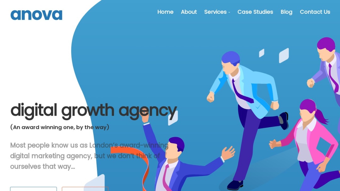 Screenshot of anova London Limited's Website