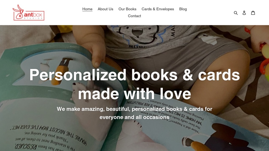 Screenshot of Ant Box Studios's Website