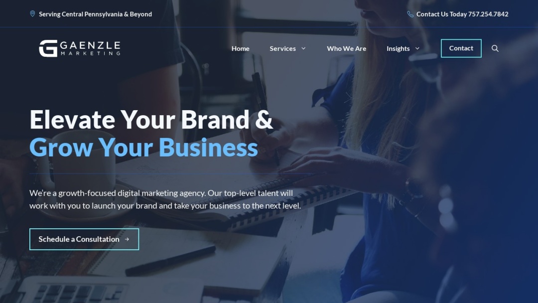 Screenshot of Anthony Gaenzle Marketing's Website