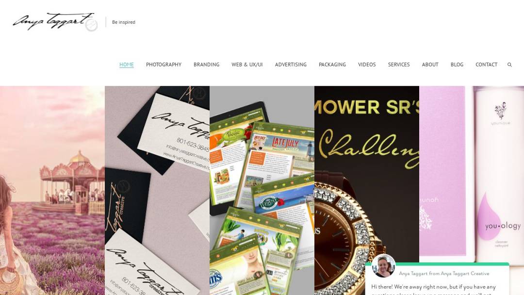 Screenshot of Anya Taggart's Website