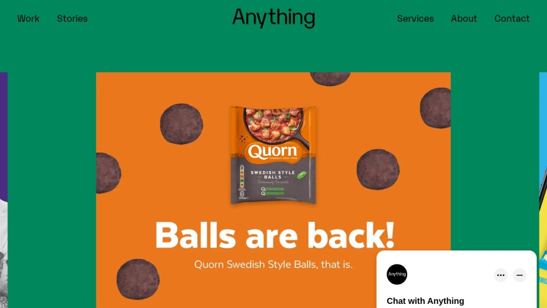 Screenshot of Anything's Website