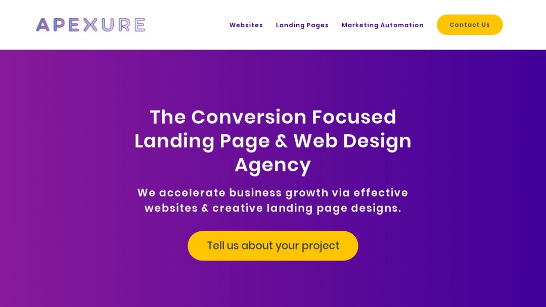 Screenshot of Apexure's Website