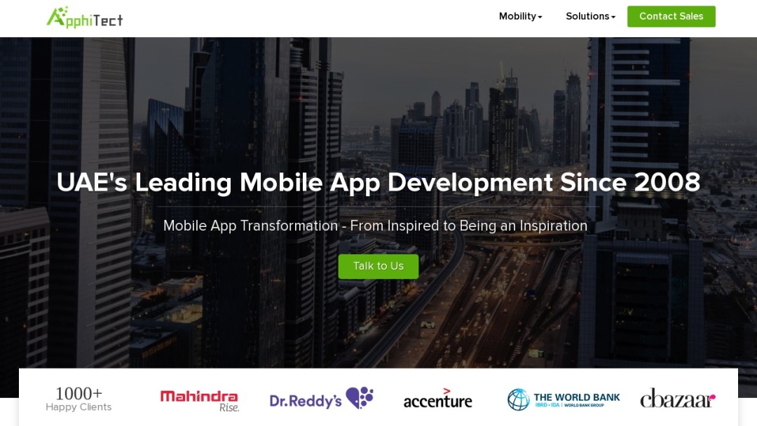 Screenshot of ApphiTect's Website