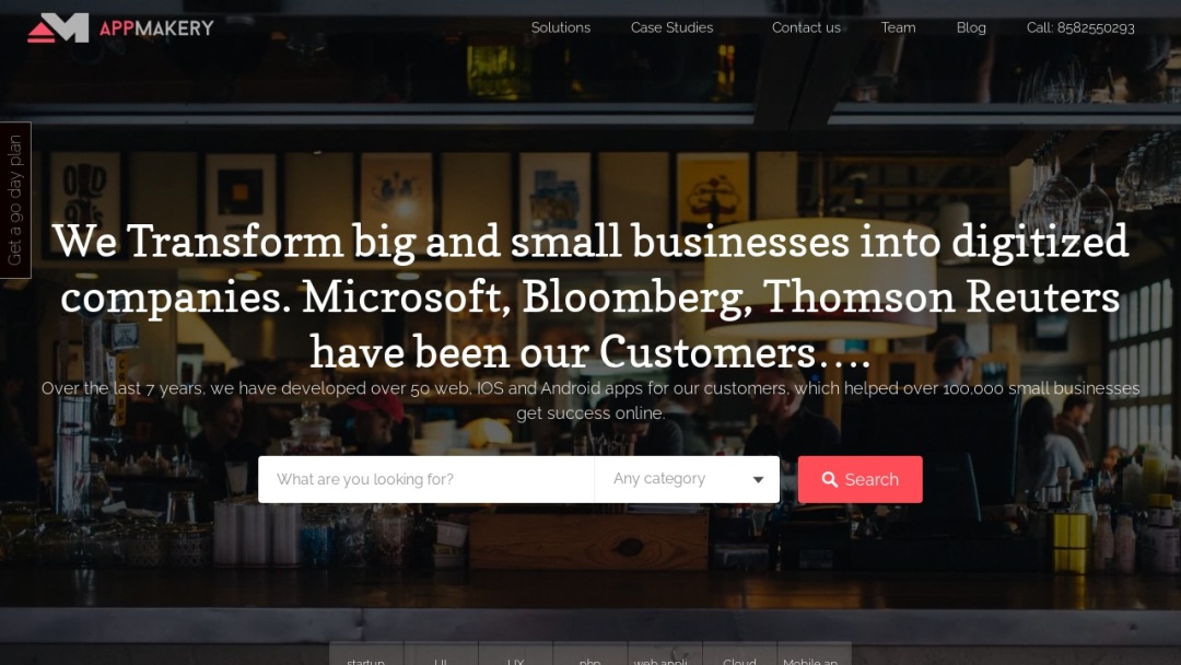 Screenshot of Appmakery's Website
