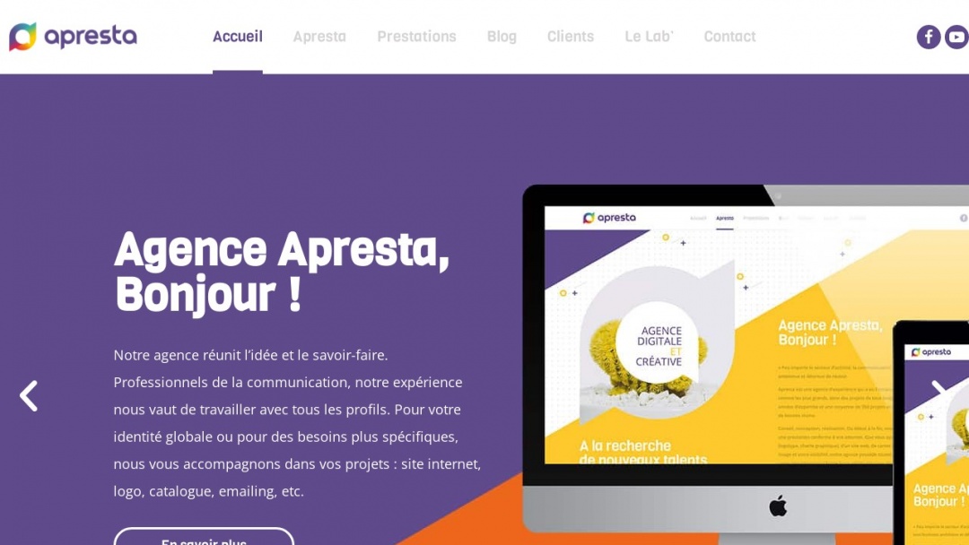 Screenshot of Apresta's Website