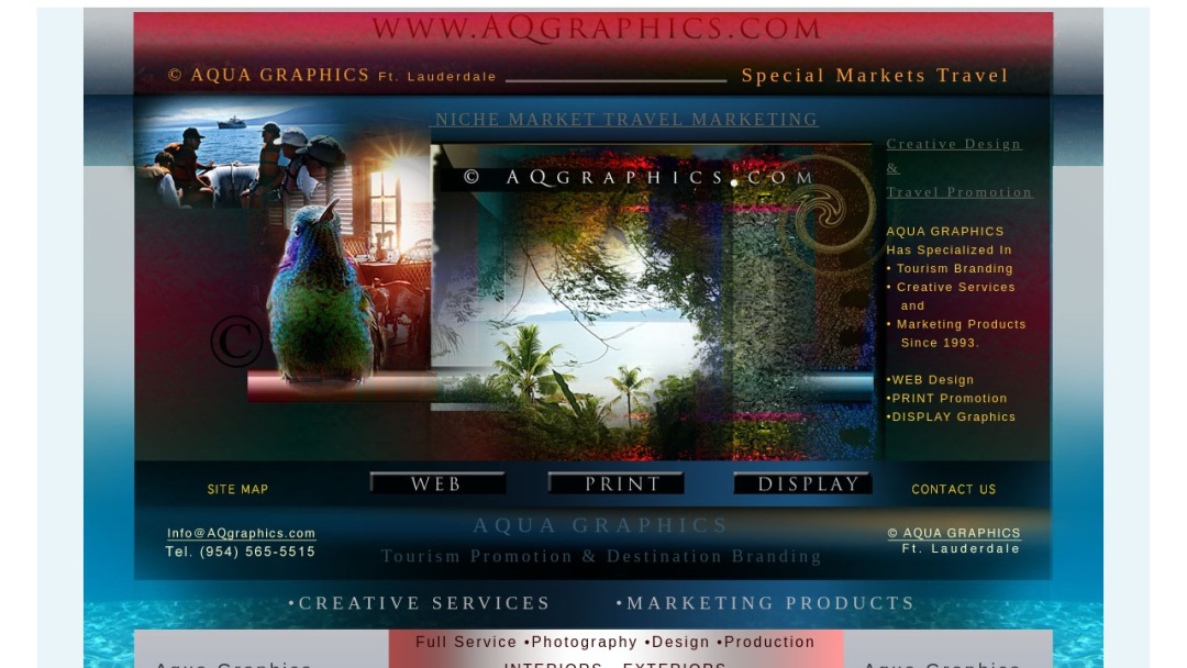 Screenshot of Aqua Graphics's Website