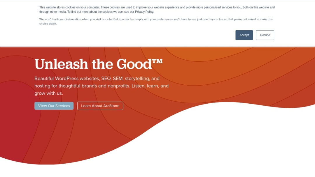 Screenshot of ArcStone's Website