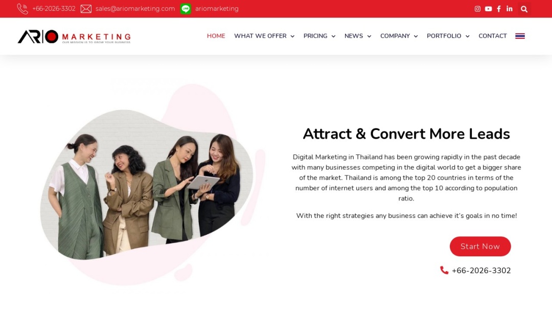 Screenshot of ArioMarketing Co, Ltd's Website