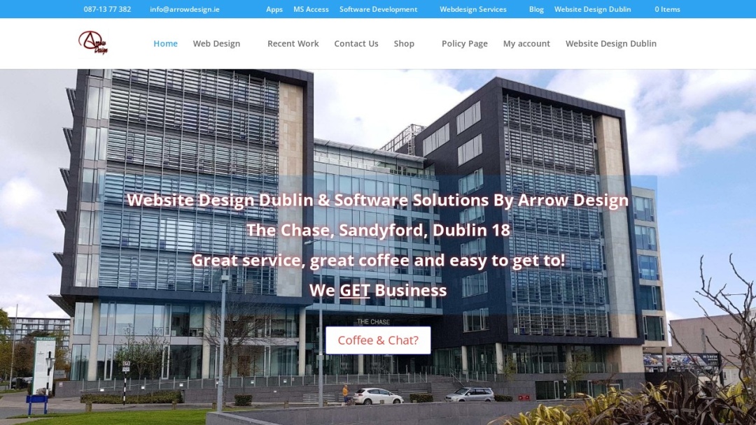 Screenshot of Arrow Design's Website